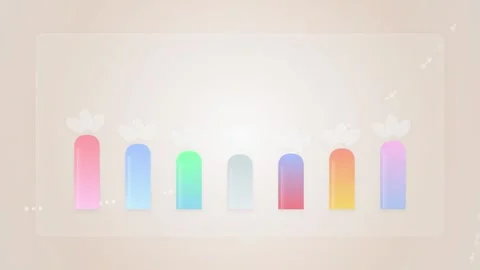 Abstract Gradient Bars with Flower Accents on Soft Background Stock Footage 346661041