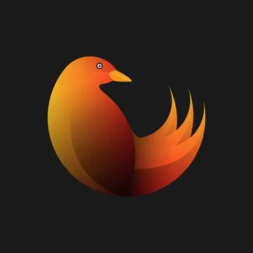 Abstract gradient bird logo design with half circle composition Stock Illustration