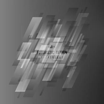 Abstract gradient black and white square futuristic pattern cover artwork Stock Illustration