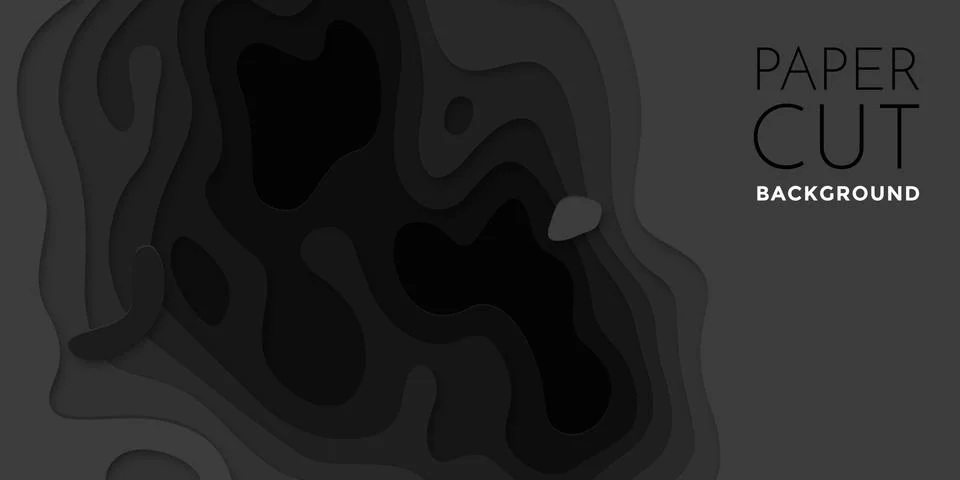 Abstract gradient black paper layers vector pattern background 3D papercut ba 스톡 일러스트