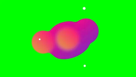 Abstract gradient blob shape with small white dots on a green background Stock Footage 340263376