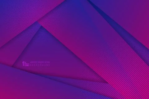 Abstract gradient blue and pink tech design artwork with halftone decoration Illustrazione stock