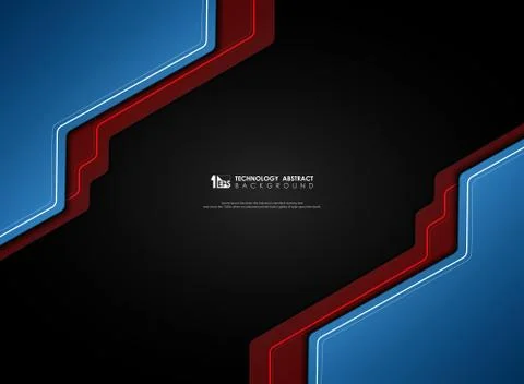 Abstract gradient blue and red on black background. illustration vector eps10 Stock Illustration