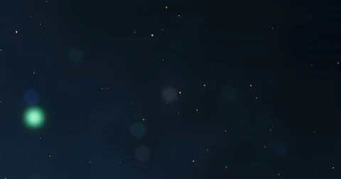 Abstract gradient blue background with blue bokeh and gold particles flowing Stock Footage 82235301