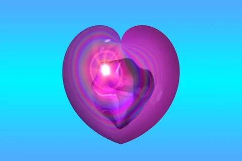 Abstract gradient blue background with a heart shape Stock Illustration