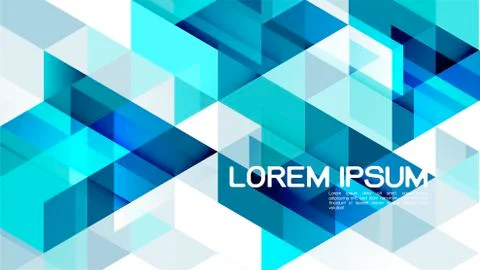 Abstract gradient blue background with mixed geometric template. Stock Illustration