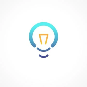 Abstract Gradient Blue of a Bulb Sign. Vector Illustration Stock Illustration