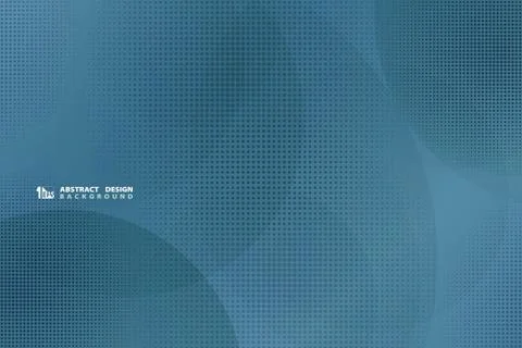 Abstract gradient blue circle of geometric pattern with halftone decoration Illustrazione stock
