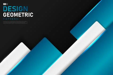 Abstract gradient blue geometric of glossy metallic design background. Stock Illustration