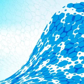 Abstract gradient blue hexagon background for business. Stock Illustration