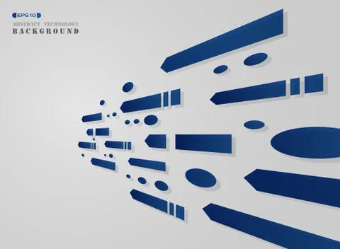 Abstract of gradient blue hi tech geometric pattern background. Illustrazione stock