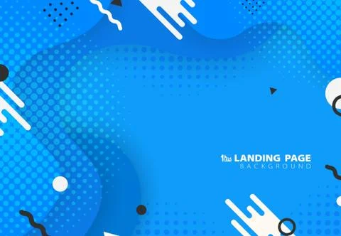 Abstract of gradient blue memphis fluid pattern design with geometric artwork Stock-Illustration