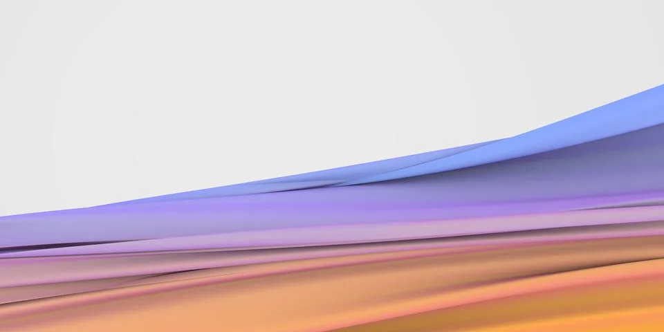 Abstract gradient blue-orange background with fabric flying. Fashion background. Stock Illustration