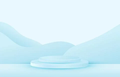 Abstract gradient blue pastel design template artwork of 3d show case stand Stock Illustration