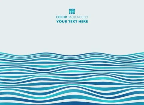 Abstract of gradient blue stripe wave pattern background. Stock Illustration