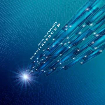 Abstract of gradient blue technology square pattern connect geometrical patte Illustrazione stock