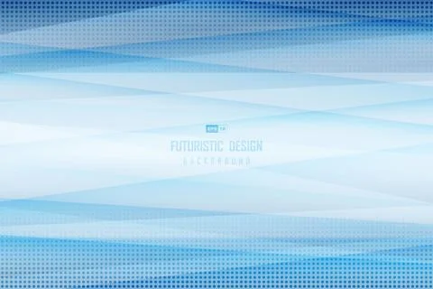 Abstract gradient blue template of tech with geometry dot halftone pattern Stock Illustration