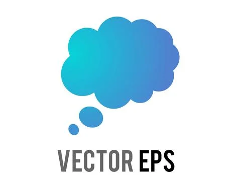 Abstract gradient blue thought bubble icon with small circles Stock Illustration