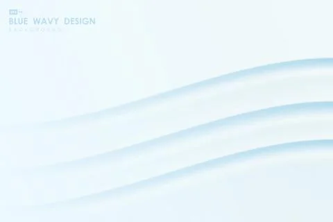 Abstract gradient blue wavy line pattern of minimal design artwork background Stock Illustration