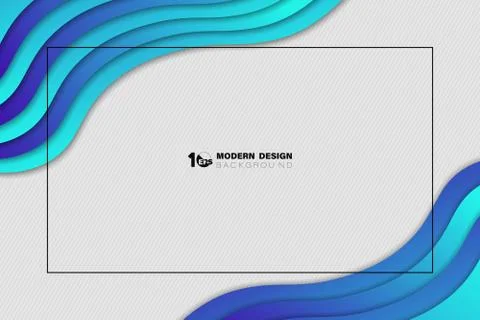 Abstract gradient blue wavy pattern design on white line texture background. Illustrazione stock