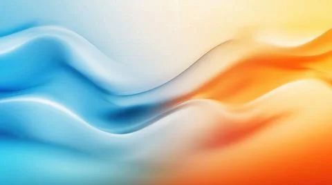 Abstract gradient blur of blue and orange hues blending softly in a minimalist Stock Photos