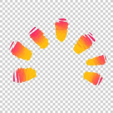 Abstract gradient brush strokes floating on transparent background, radiating 스톡 일러스트