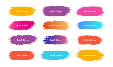 Abstract gradient brush strokes ,ink brush vector bundle Illustrazione stock