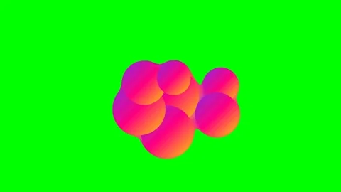 Abstract gradient bubble cloud shape isolated on a vibrant green background Stock Footage 340902864