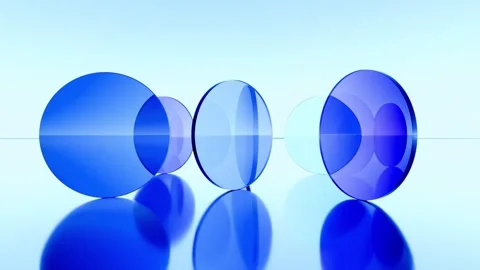 Abstract gradient circle blueish glasses seamless loop animation Video stock 332976641
