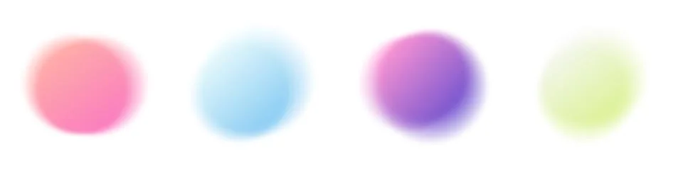 Abstract gradient circle frames set. Colored light glow round buttons. Vect.. Stock Illustration