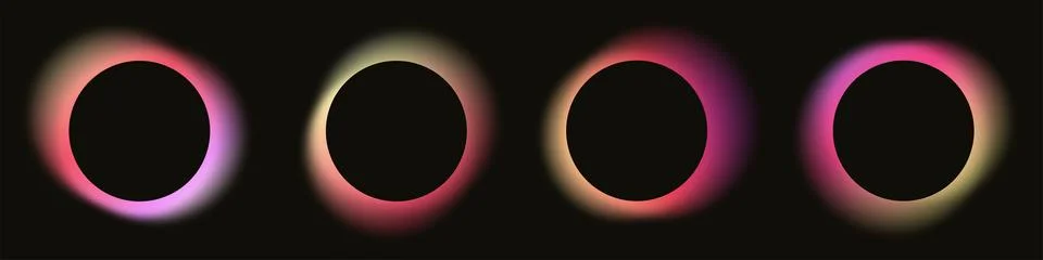 Abstract gradient circles buttons set. Liquid shape, fluid vivid gradients. S Stock Illustration