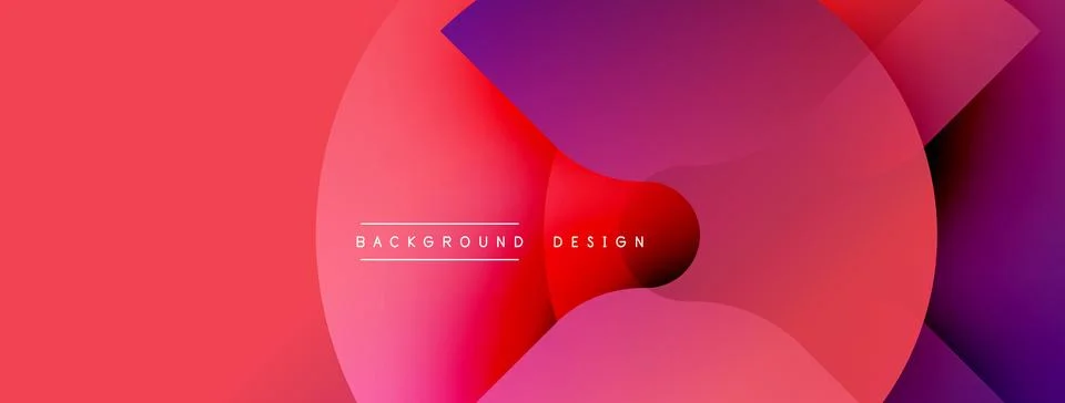 Abstract gradient circles create dynamic visual flow. Red, purple hues dominate 스톡 일러스트