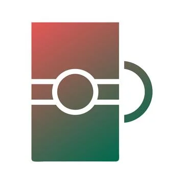 Abstract Gradient Coffee Mug or Tea Cup Icon Stock Illustration
