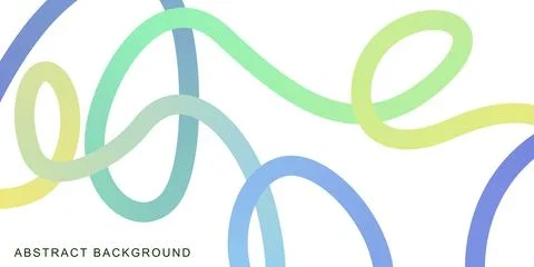 Abstract gradient color curve lines banner on white background Stock Illustration