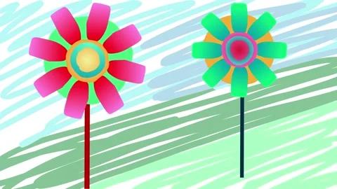Abstract gradient color flower windmill Stock Footage 258200904