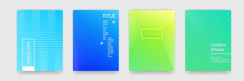 Abstract gradient color pattern texture for book cover template vector set Stock Illustration