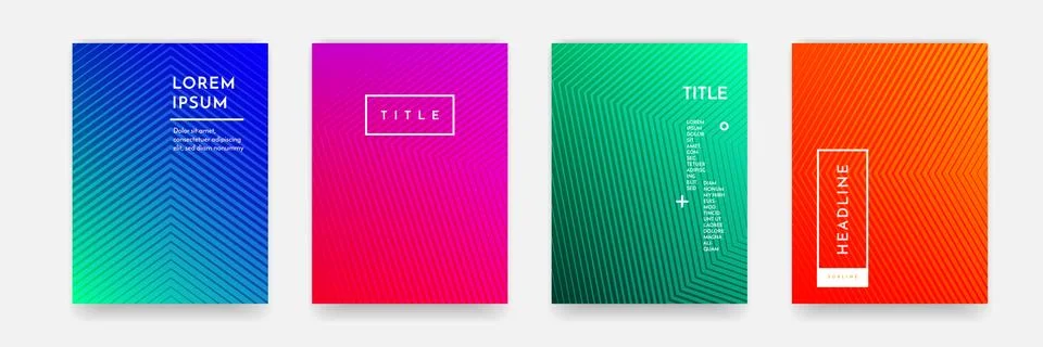 Abstract gradient color pattern texture for book cover template vector set Stock Illustration