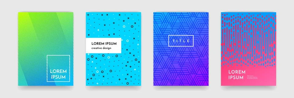 Abstract gradient color pattern texture for book cover template vector set イラスト素材