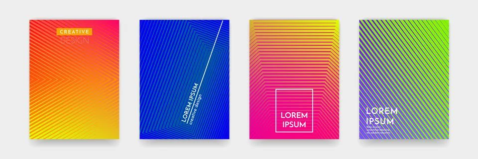 Abstract gradient color pattern texture for book cover template vector set 스톡 일러스트