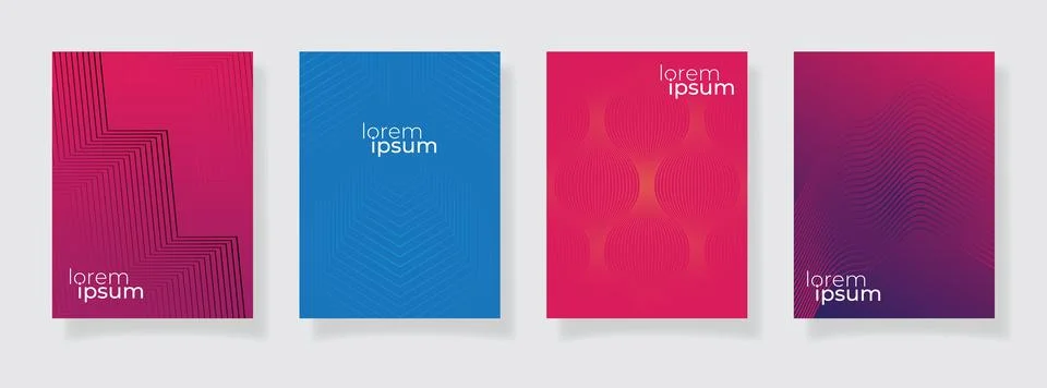 Abstract gradient color pattern texture book cover template set background .. Illustrazione stock