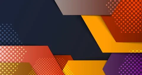 Abstract gradient colorful hexagonal pattern design with halftone artwork Stock-Illustration