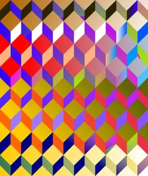 Abstract gradient colorful pattern in op art or cubist retro revival style Illustrazione stock