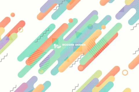 Abstract gradient colorful rounded lines pattern artwork background. Stock Illustration