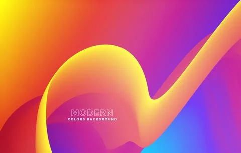 Abstract gradient colorful wavy with fluid background design vector template Stock Illustration