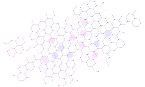 Abstract gradient connection hexagon background. Stock Illustration