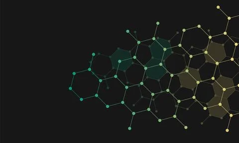 Abstract gradient connection hexagon background. Stock Illustration