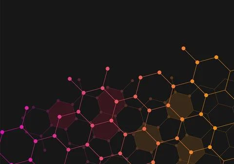 Abstract gradient connection hexagon background. Stock Illustration