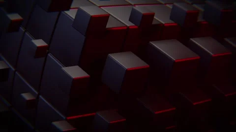 Abstract Gradient Crimson Cube Abstract 4K Motion Graphics Loop Stock Footage 320466569