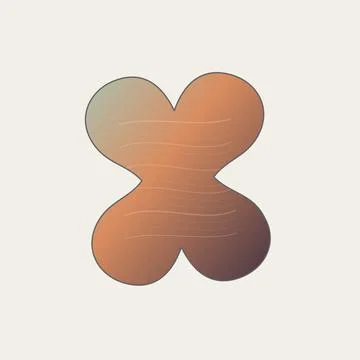 Abstract gradient cross shape design with warm brown tones Stock Illustration