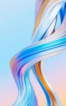 Abstract gradient curve background, 3d rendering. Stock Illustration